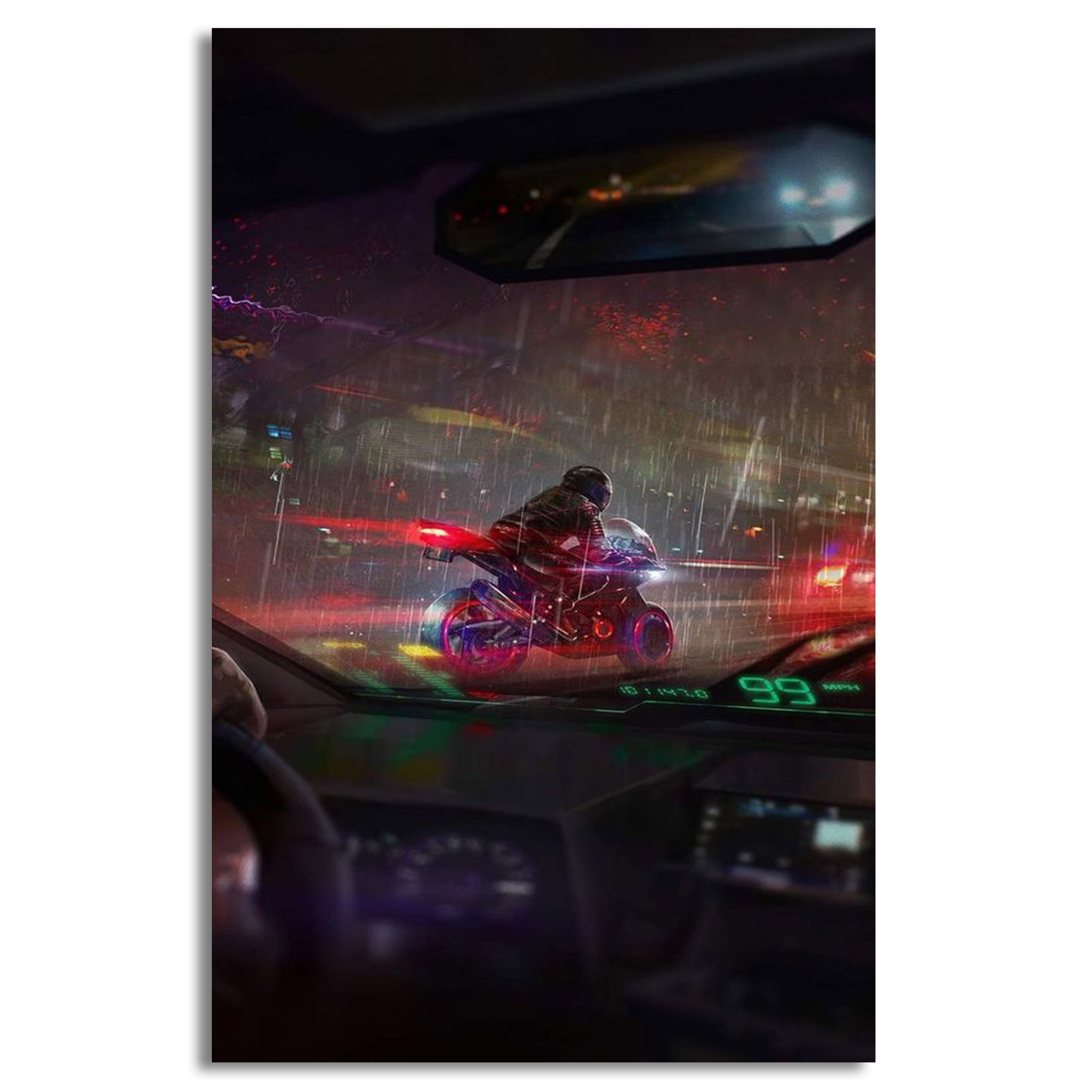 Cyberpunk Car Motorcycle | Wall Art