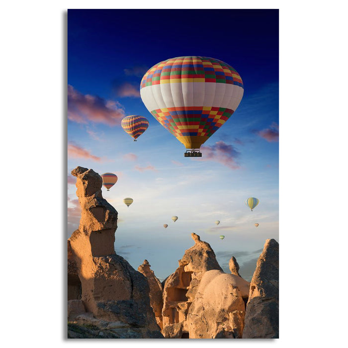 Hot Air Balloons Flies In Sunrise Wall Art