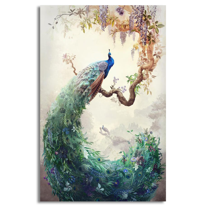 Beautiful Peacock On Tree | Wall Art