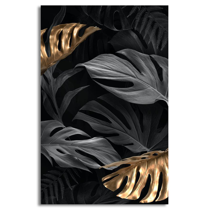 Black Gold Leaves | Wall Art