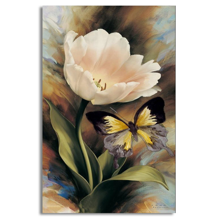 Beautiful Abstract Lily Flower Butterfly Wall Art