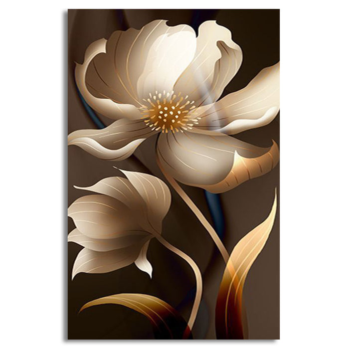 Modern Gold Rose Flower Painting