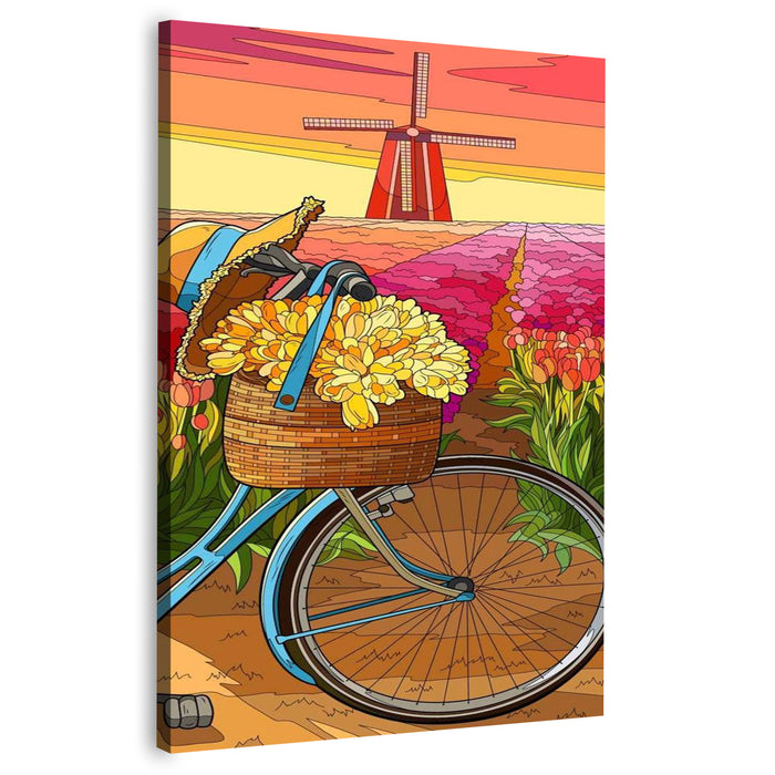 Old Colourful Bike With Flowers Stock