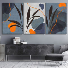 Black and Orange (3panel) | Wall Art