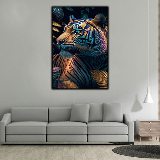 Floral tiger animal canvas | Wall Art