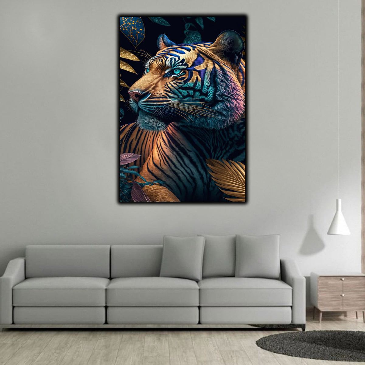 Floral tiger animal canvas | Wall Art